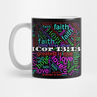 The Greatest is Love in Black Mug